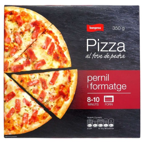 BONPREU Pizza al forn de pedra de pernil i formatge