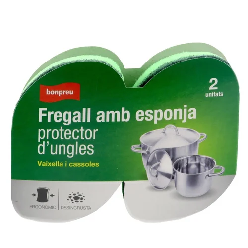 BONPREU Estropajo con esponja para baño