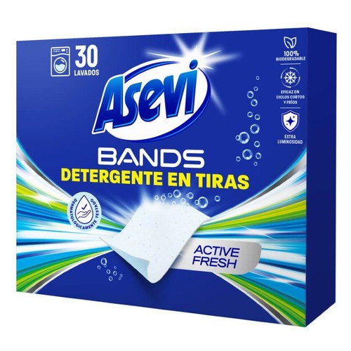 ASEVI Detergent en tires Bands Active Fresh de 30 dosis