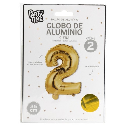  Globus número 2 color daurat de 35 cm