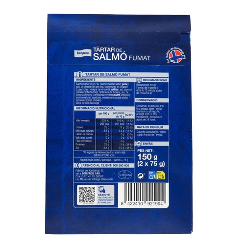 BONPREU Tàrtar de salmó fumat
