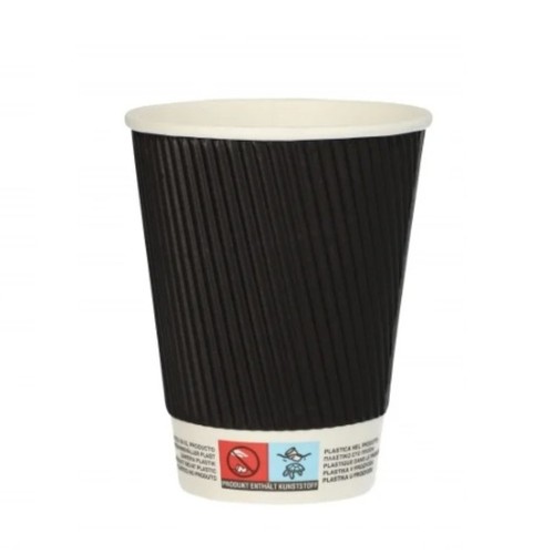 PAPSTAR Gots de cartró ondulat negre de 30cl