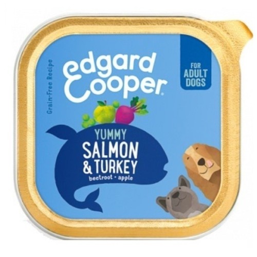EDGARD & COOPER Menjar humit amb salmó i gall dindi per a gos