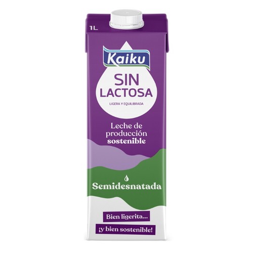 KAIKU Llet semidesnatada sense lactosa en cartró