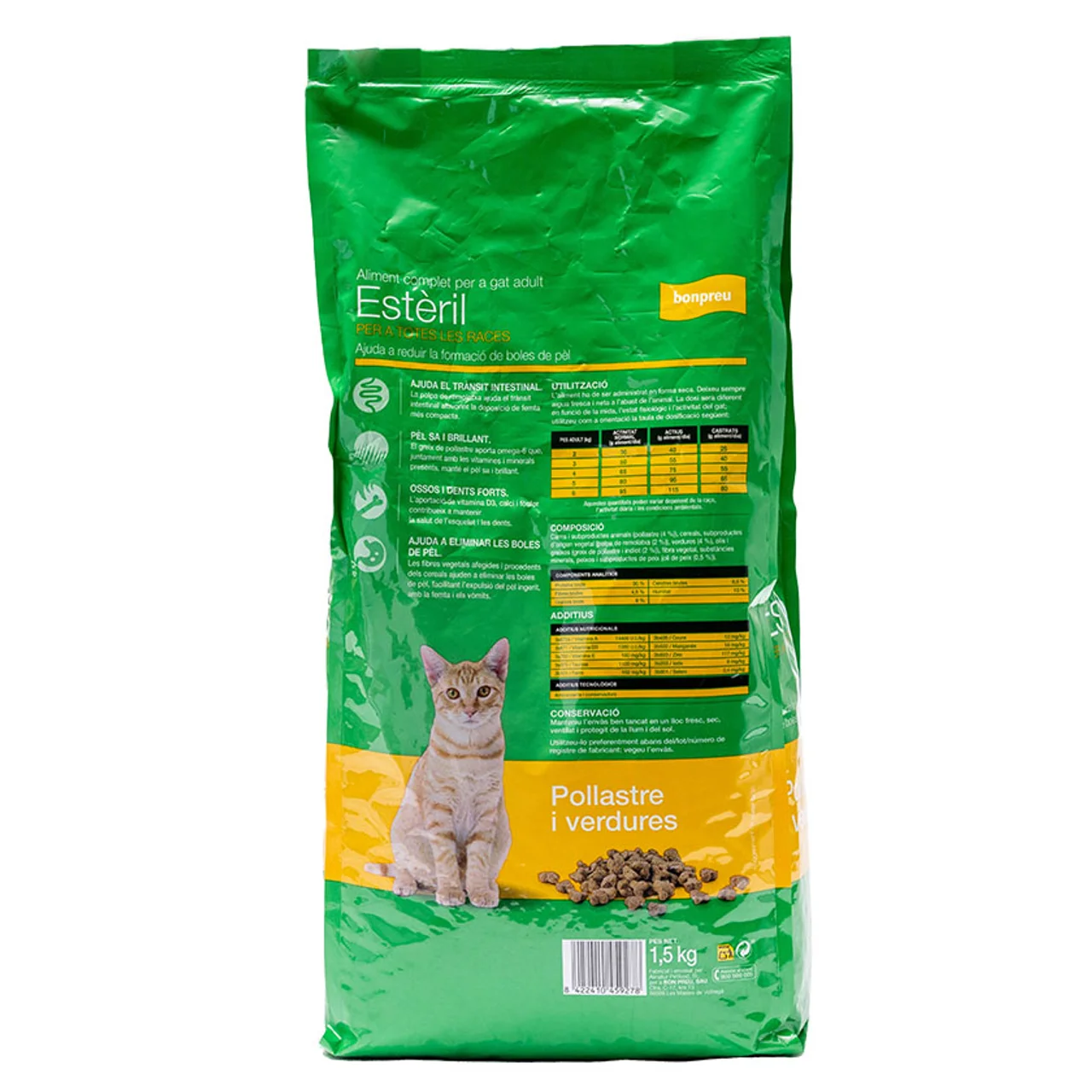 BONPREU Comida con pollo y verduras para gato adulto estéril