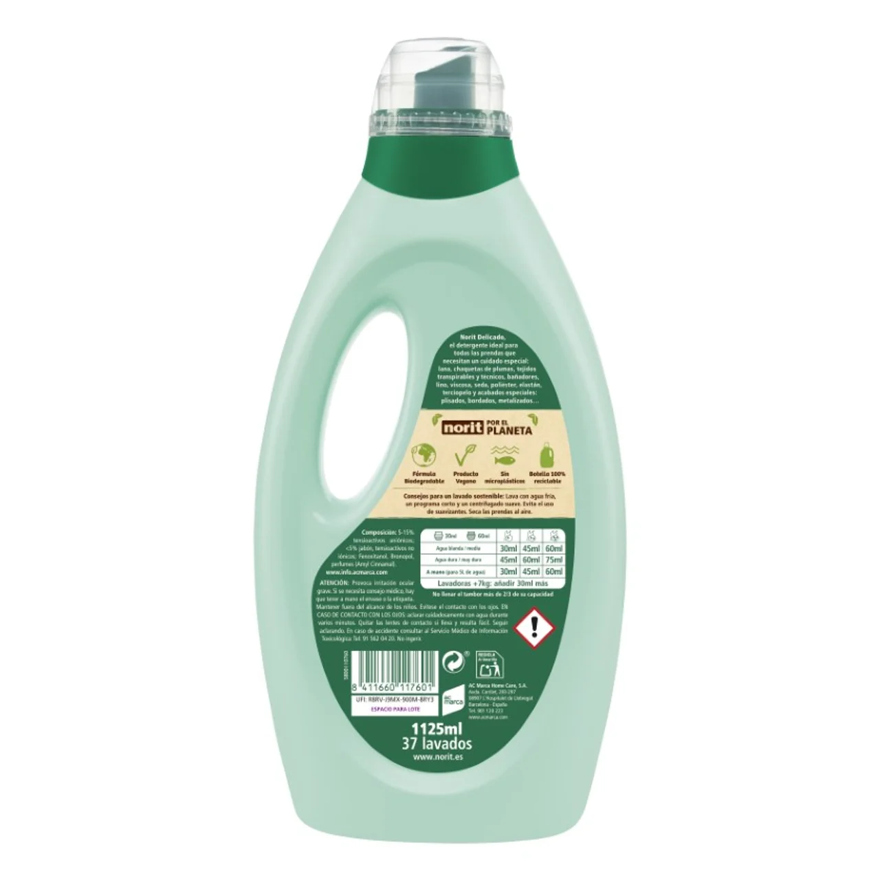 Detergente líquido delicado de 37 dosis