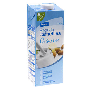 Imagen de BONPREU Beguda d'ametlles 0% sucres en cartró