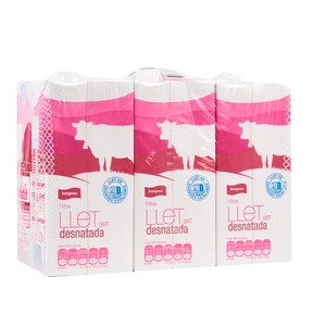 BONPREU Leche desnatada 6x1L en cartón