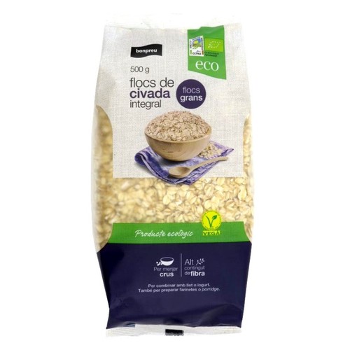 BONPREU Flocs de civada integral grans ecològics