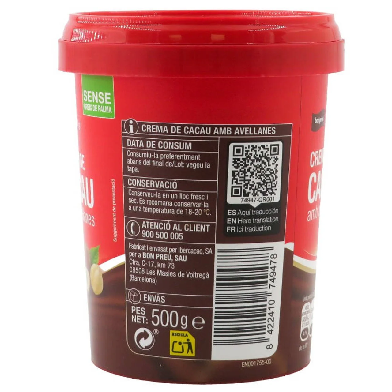 BONPREU Crema de cacao con avellanas