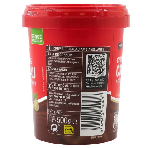 BONPREU Crema de cacau amb avellanes