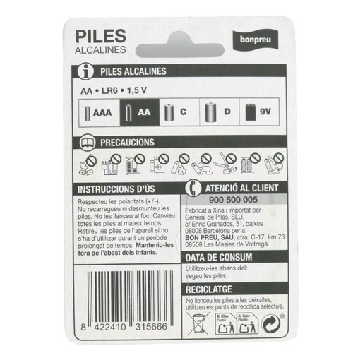 BONPREU Piles alcalines AA LR6