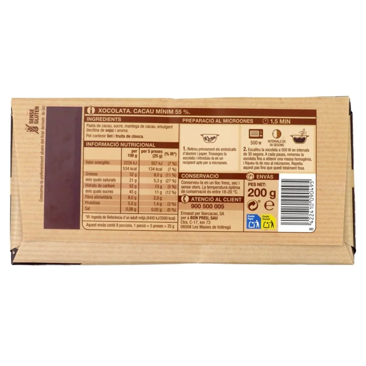 BONPREU Chocolate negro especial para fundir