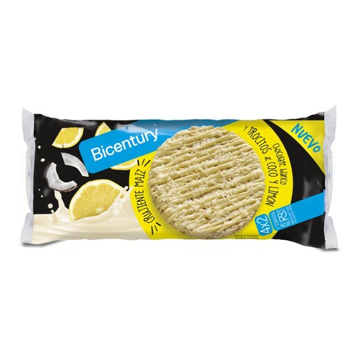 BICENTURY Coquetes de blat de moro amb xocolata blanca, coco i llimona