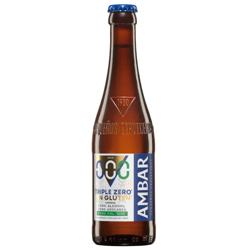 Cerveza premium sin alcohol en botella