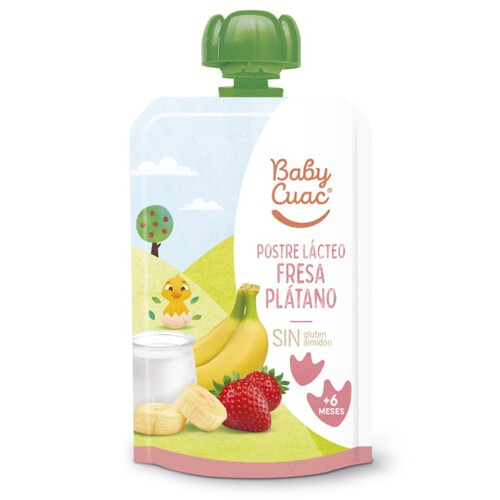 BABY CUAC Iogurt líquid de maduixa i plàtan