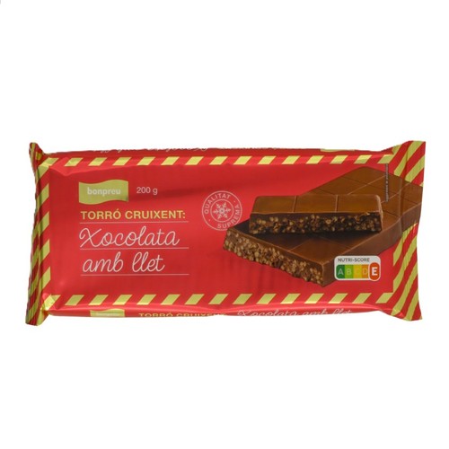BONPREU Torró cruixent de xocolata amb llet