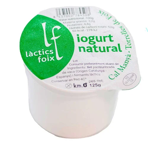 Yogur natural desnatado Km0