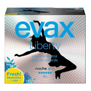 EVAX LIBERTY Compreses de nit amb ales 9 ud