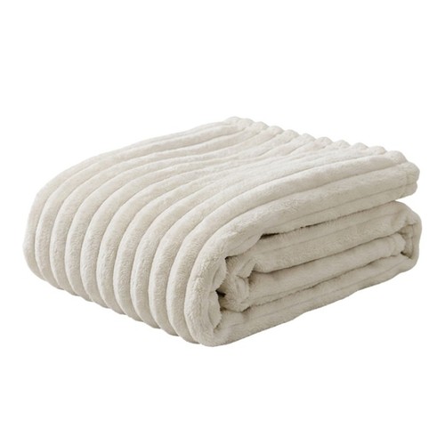 KIANDU Manta franela ratlles cru 130x160
