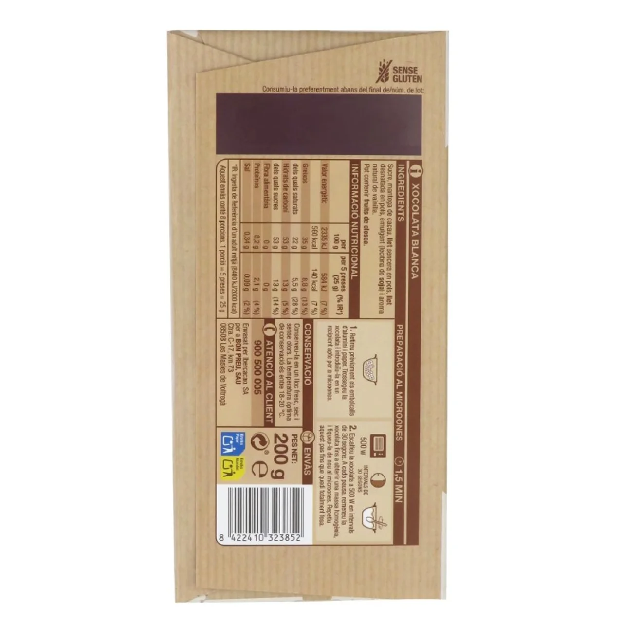 BONPREU Chocolate blanco postres