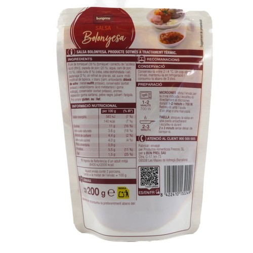 BONPREU Salsa bolonyesa