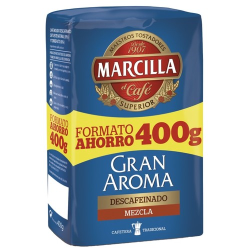 MARCILLA Cafè molt descafeïnat Gran Aroma mescla