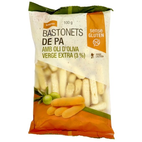 BONPREU Bastonets de pa amb oli d'oliva sense gluten