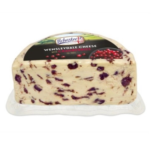 ILCHESTER Formatge Wensleydale amb nabius al tall en porció