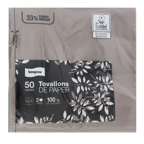 BONPREU Tovallons de paper color 33x33 cm
