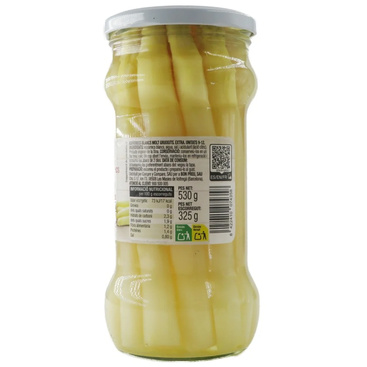 BONPREU Espárragos blancos muy gruesos