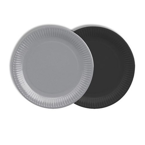 PAPSTAR Plats de cartró 18 cm gris i negre