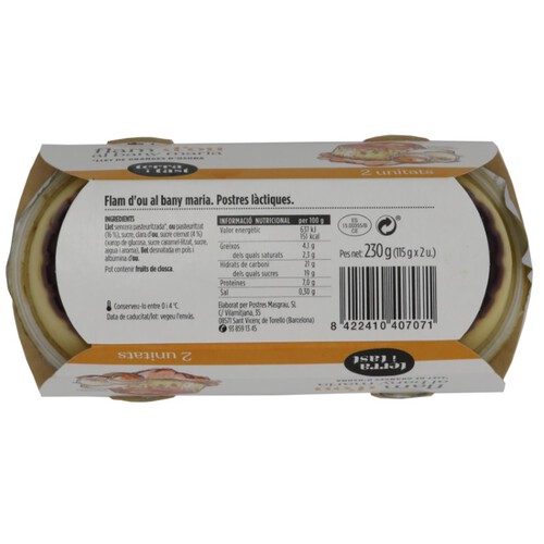 TERRA I TAST Flam d'ou al bany maria