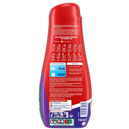 SOMAT Detergent rentavaixelles llima-llimona de 40 dosis