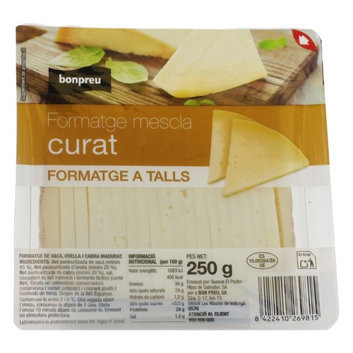 BONPREU Formatge curat a talls