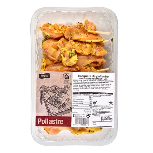 BONPREU Mini broqueta de pollastre