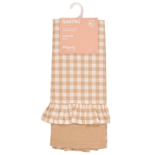 KIANDU Set draps 100% cotó vichy marró