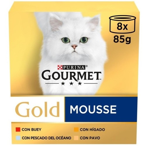 GOURMET GOLD Menjar humit Mousse de carn i peix per a gat