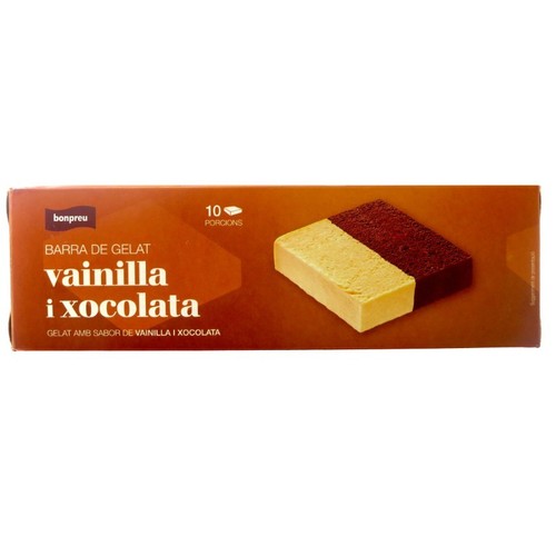 BONPREU Gelat amb sabor de vainilla i xocolata
