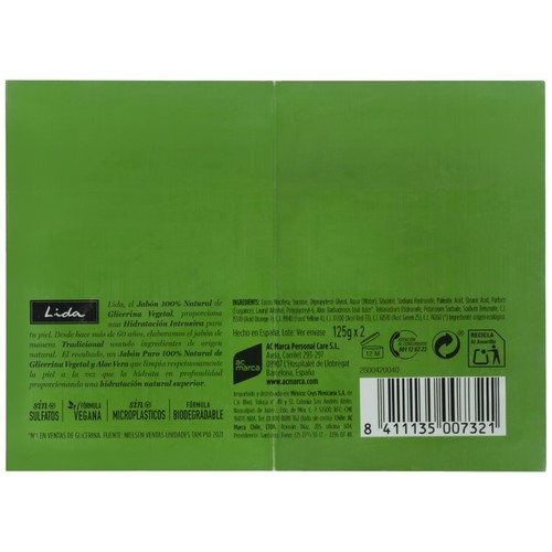 LIDA Sabó eco 100% natural de glicerina vegetal i aloe