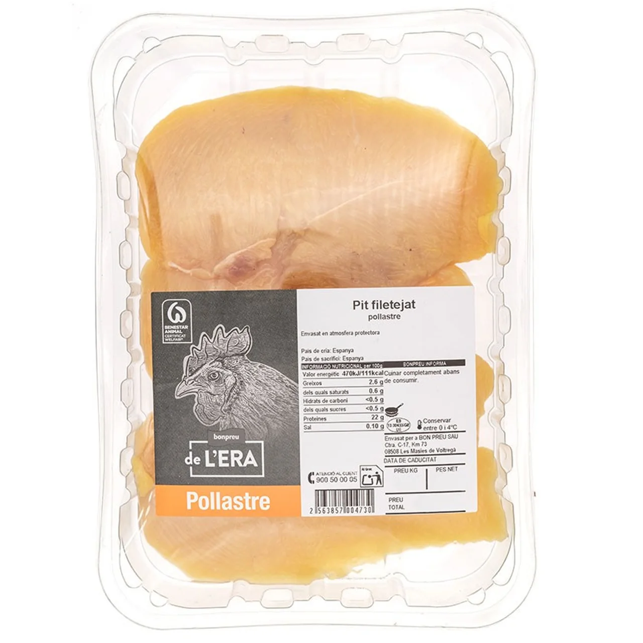 BONPREU DE L'ERA Pechuga fileteada de pollo