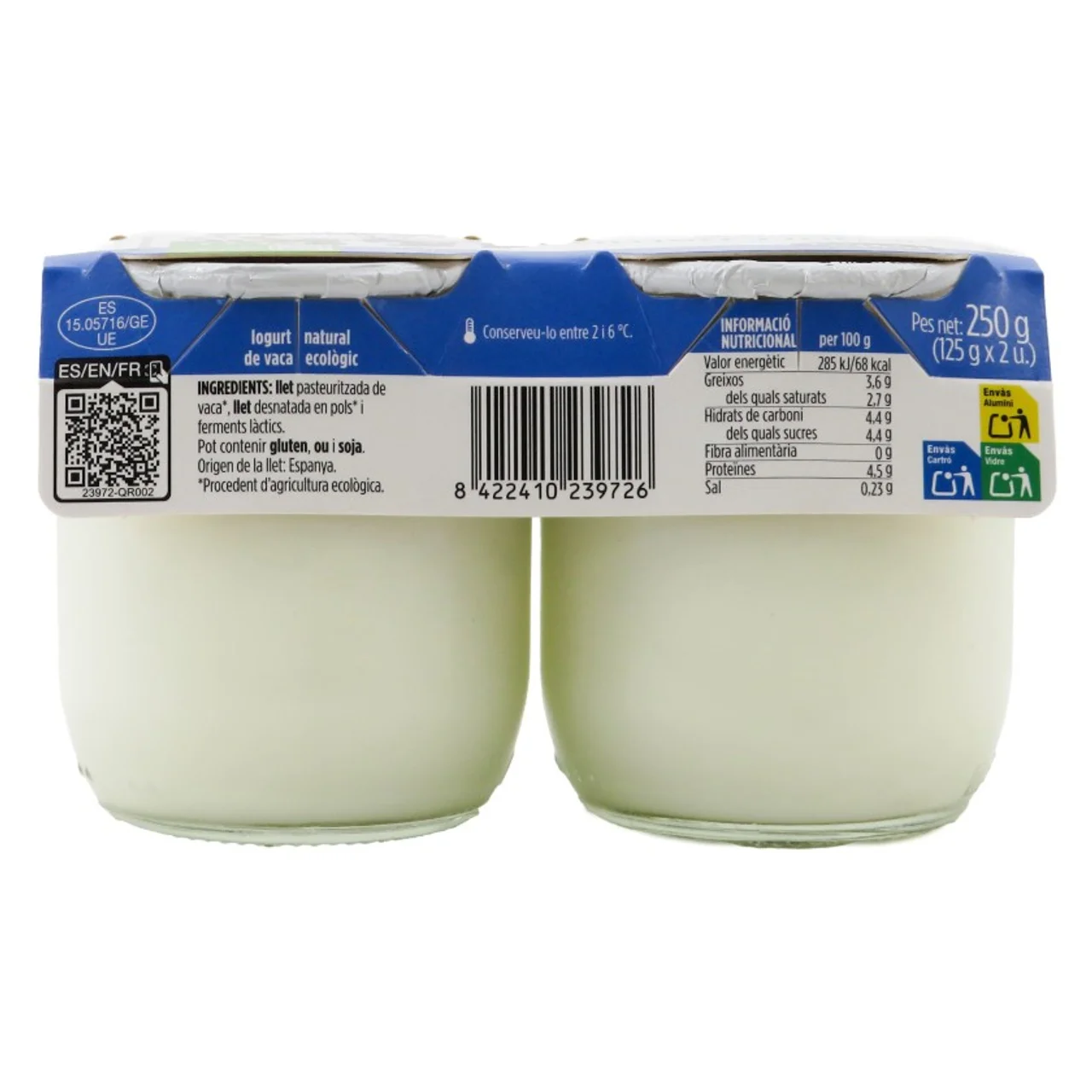 TERRA I TAST Yogur natural ecológico