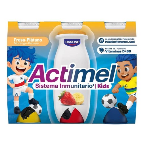 ACTIMEL Iogurt per beure de maduixa i plàtan