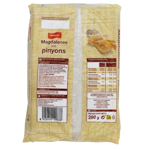 BONPREU Magdalenes amb pinyons