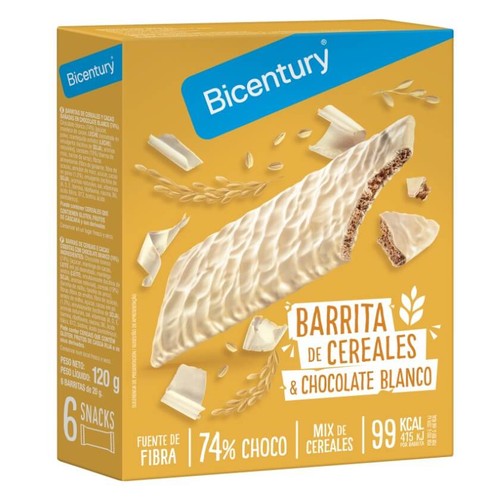 BICENTURY Barretes de cereals i xocolata blanca