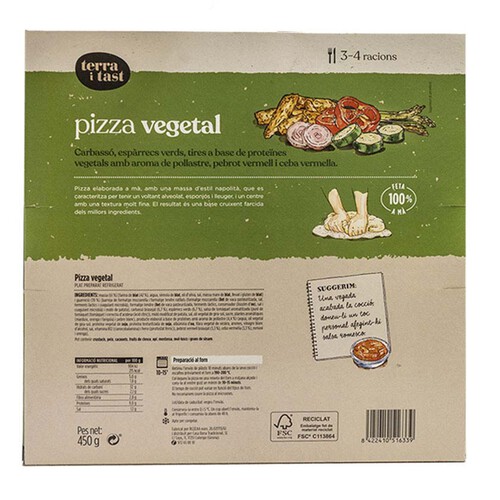 TERRA I TAST Pizza vegetal