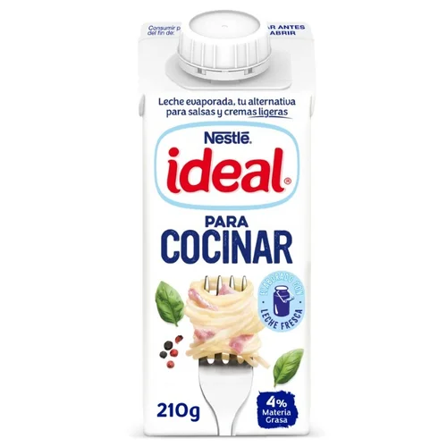 Leche evaporada para cocinar