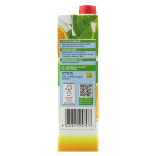 BONPREU Beguda de suc de taronja 0% sucres afegits