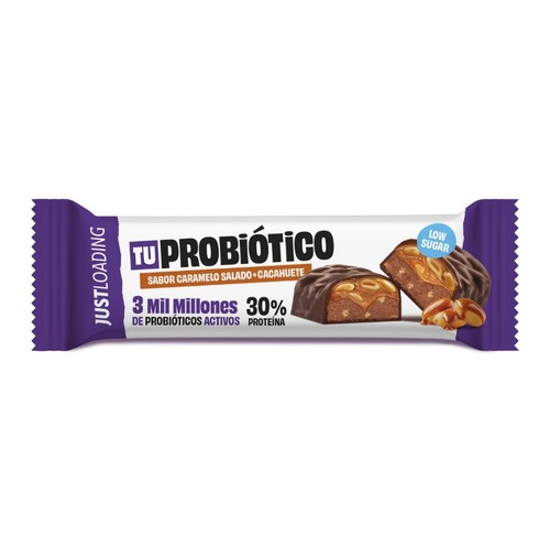 JUST LOADING Barreta proteica amb probiòtics de caramel i cacauet