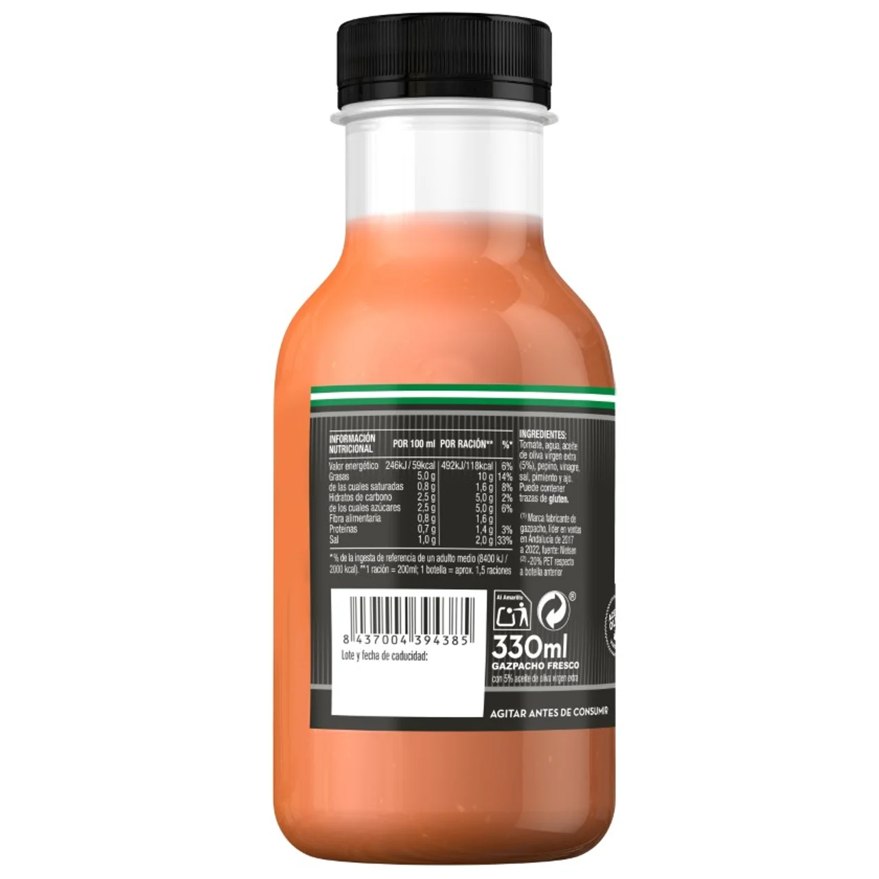 Gazpacho fresco en botella de 33 cl